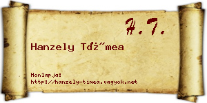 Hanzely Tímea névjegykártya